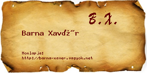 Barna Xavér névjegykártya