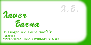 xaver barna business card